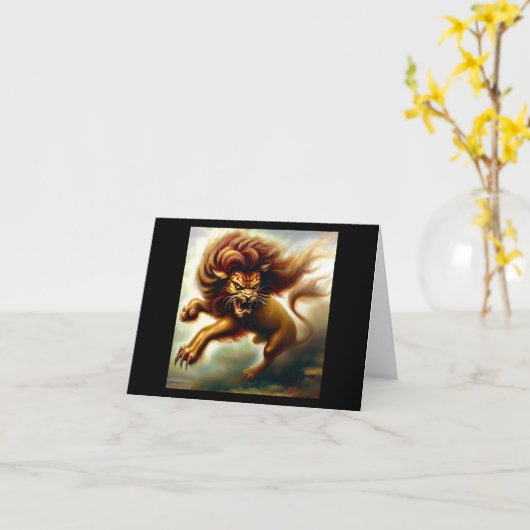 Chinesischer Foo Lion (14) Karte (Gelbe Blume)