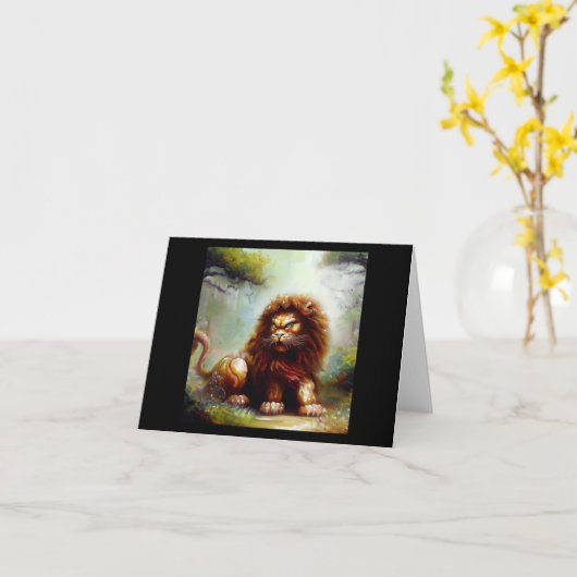 Chinesischer Foo Lion (15) Karte (Gelbe Blume)