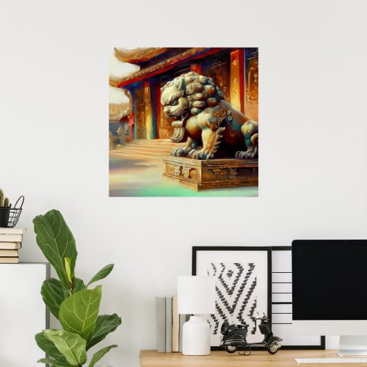 Chinesischer Foo Lion (16) Poster (Heimbüro)