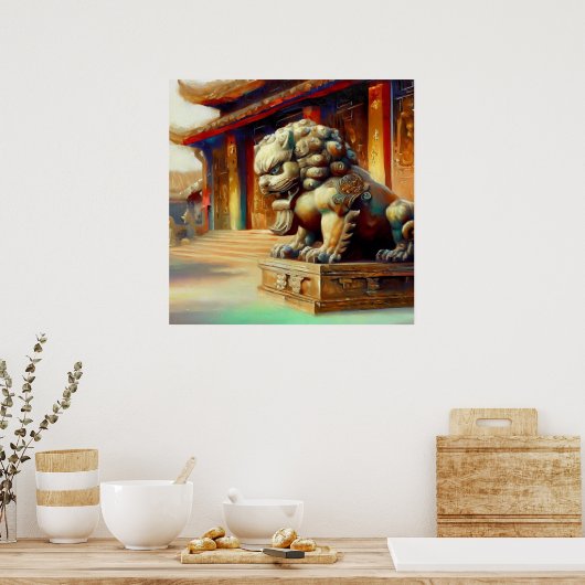 Chinesischer Foo Lion (16) Poster (Küche)