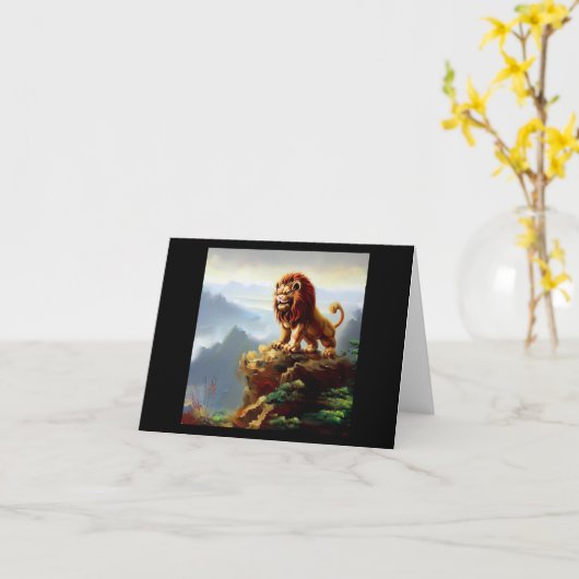 Chinesischer Foo Lion (1) Karte (Gelbe Blume)