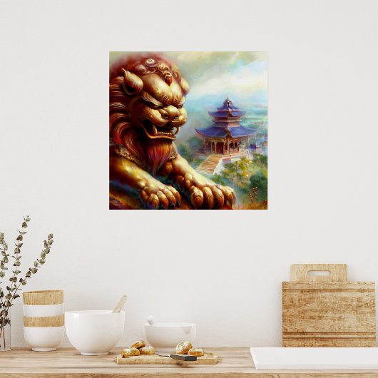 Chinesischer Foo Lion (27) Poster (Küche)