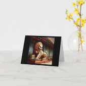 Chinesischer Foo Lion (2) Karte (Gelbe Blume)