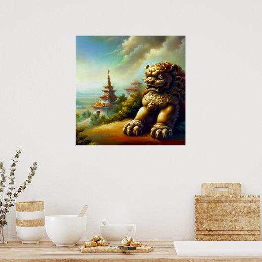 Chinesischer Foo Lion (4) Poster (Küche)
