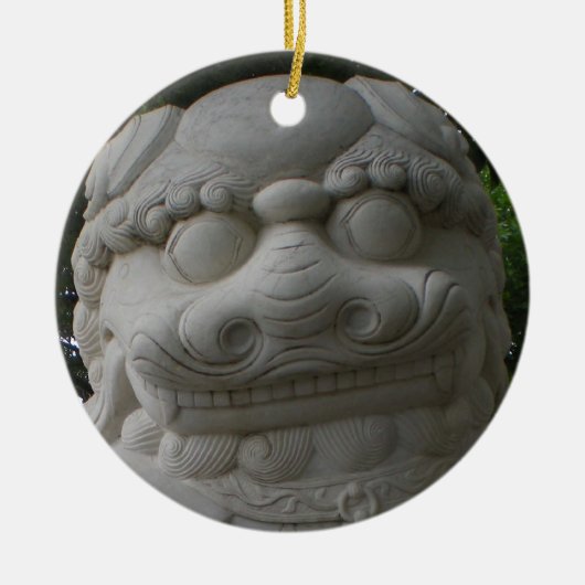Chinesischer Foohund Keramikornament (Vorne)