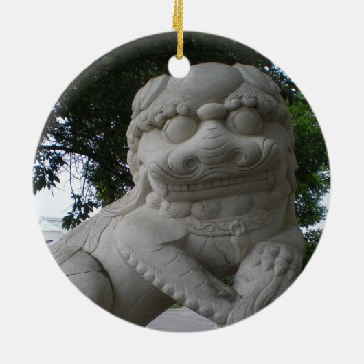 Chinesischer Foohund Keramikornament (Hinten)