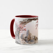 Chinesischer Garten & Cherry Blossom Keramik Kaffe Tasse (Vorderseite Links)