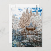 Chinesischer Garten Infrarot Postkarte (Vorne/Hinten)