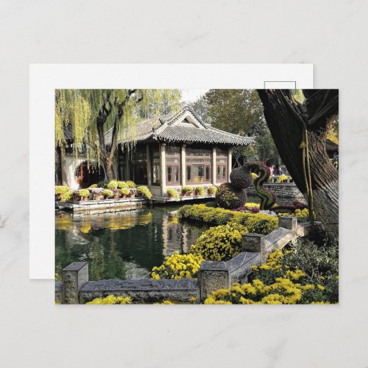 Chinesischer Garten Postkarte (Vorne/Hinten)