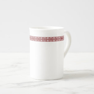 Chinesischer geometrischer Rand Spezialtasse Porzellantasse