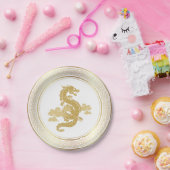 Chinesischer Golddrache für das neue Jahr Pappteller (Party)