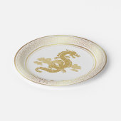 Chinesischer Golddrache für das neue Jahr Pappteller (Schrägansicht)