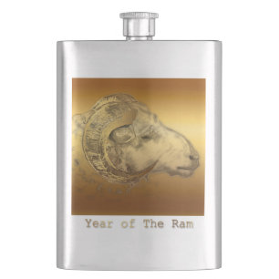 Chinesischer Goldene Ram - Neujahr 2015 - klassisc Flachmann
