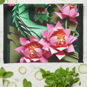 Chinesischer Grüner Drache 2024 Origami KT Geschirrtuch (Gefaltet)