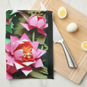 Chinesischer Grüner Drache 2024 Origami KT Geschirrtuch (Viertel Falte)