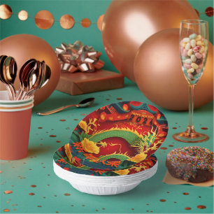 Chinesischer Grüner Drache 2024 Origami PPB01 Pappteller