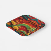 Chinesischer Grüner Drache 2024 Origami PPP01 Pappteller (Gewinkelt)