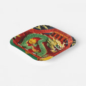 Chinesischer Grüner Drache 2024 Origami PPsqP02 Pappteller (Gewinkelt)