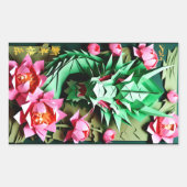 Chinesischer Grüner Drache 2024 Origami RecS Rechteckiger Aufkleber (Vorderseite)