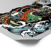 Chinesischer Grüner Drache gegen Weißer Tiger Poster (Ecke)