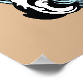 Chinesischer Grüner Drache gegen Weißer Tiger Poster (Ecke)