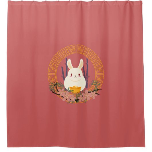 chinesischer Hase Duschvorhang (Vorderseite)