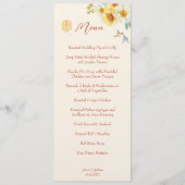 Chinesischer Hochzeitgelber Blumenvogel Menükarte (Vorderseite)