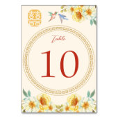 Chinesischer Hochzeitgelber Blumenvogel Tischnummer (Rückseite)