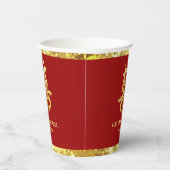 Chinesischer Hochzeitgold Glitzer doppeltes Glück Pappbecher (Rechts)