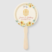 Chinesischer Hochzeitsrahmen Gelbblütenvogel Fächer (Vorderseite)