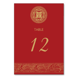 Chinesischer Hochzeitstisch mit doppelter Glückska Tischnummer