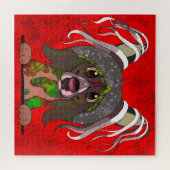 Chinesischer Hund, der hässlich gegenübersteht, Ji Puzzle (Horizontal)