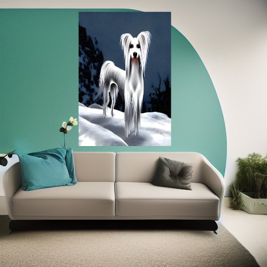 Chinesischer Hund im Berg | Art der AI Poster