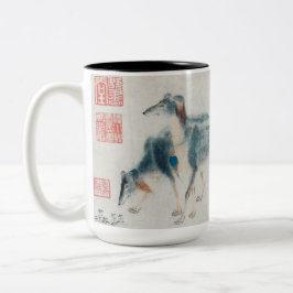 Chinesischer Hund Jahr Malerei Zodiac Geburtstag T Zweifarbige Tasse