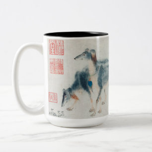 Chinesischer Hund Jahr Malerei Zodiac Geburtstag T Zweifarbige Tasse