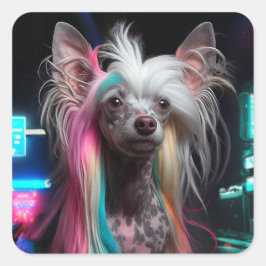Chinesischer Hund - Neon City Night Sticker