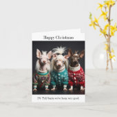 Chinesischer Hund Welpen Weihnachtskarte Karte (Gelbe Blume)