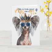 Chinesischer Hundekönig zum Geburtstag Karte (Gelbe Blume)