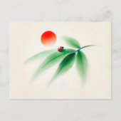Chinesischer Ink Ladybug auf Bamboo Postkarte (Vorderseite)