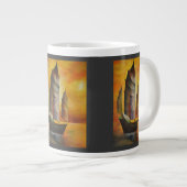 Chinesischer Junk in Ocker und Gelb Jumbo-Tasse (Vorderseite Rechts)