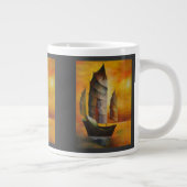 Chinesischer Junk in Ocker und Gelb Jumbo-Tasse (Rechts)