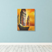 Chinesischer Junk in Ocker und Gelb Leinwanddruck (Insitu (Holzboden))