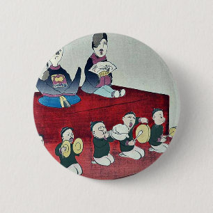 Chinesischer Kaiser und Kaiserin durch Kobayashi, Button