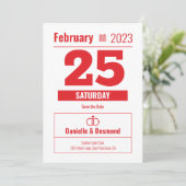 Chinesischer Kalenderstil Save the Date Einladung (Stehend Vorderseite)