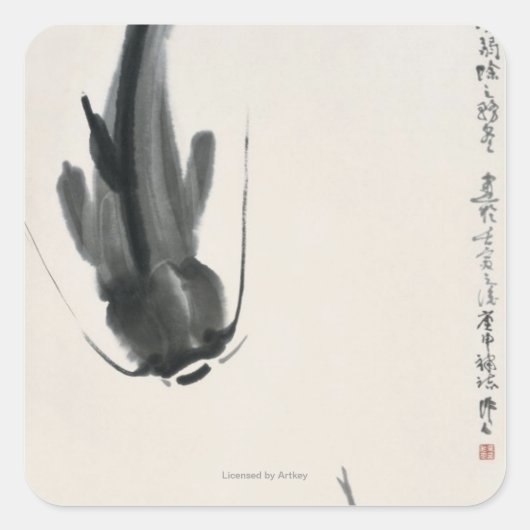 Chinesischer Katfisch Quadratischer Aufkleber (Vorderseite)