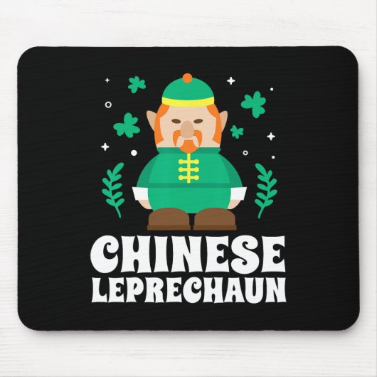 Chinesischer Kobold Lustiger St. Patricks Day Mousepad (Vorne)