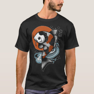 Chinesischer Koi-Fisch Grafik Mit Japanischem Zeic T-Shirt