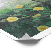 Chinesischer Kran mit Peach Blossom Wasserfarbe Poster (Ecke)