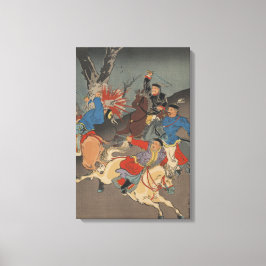 Chinesischer Krieg - Vintages japanisches Kunstbil Leinwanddruck