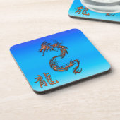 Chinesischer Kupferdrache über die Blue Drink Coas Untersetzer (Linke Seite)